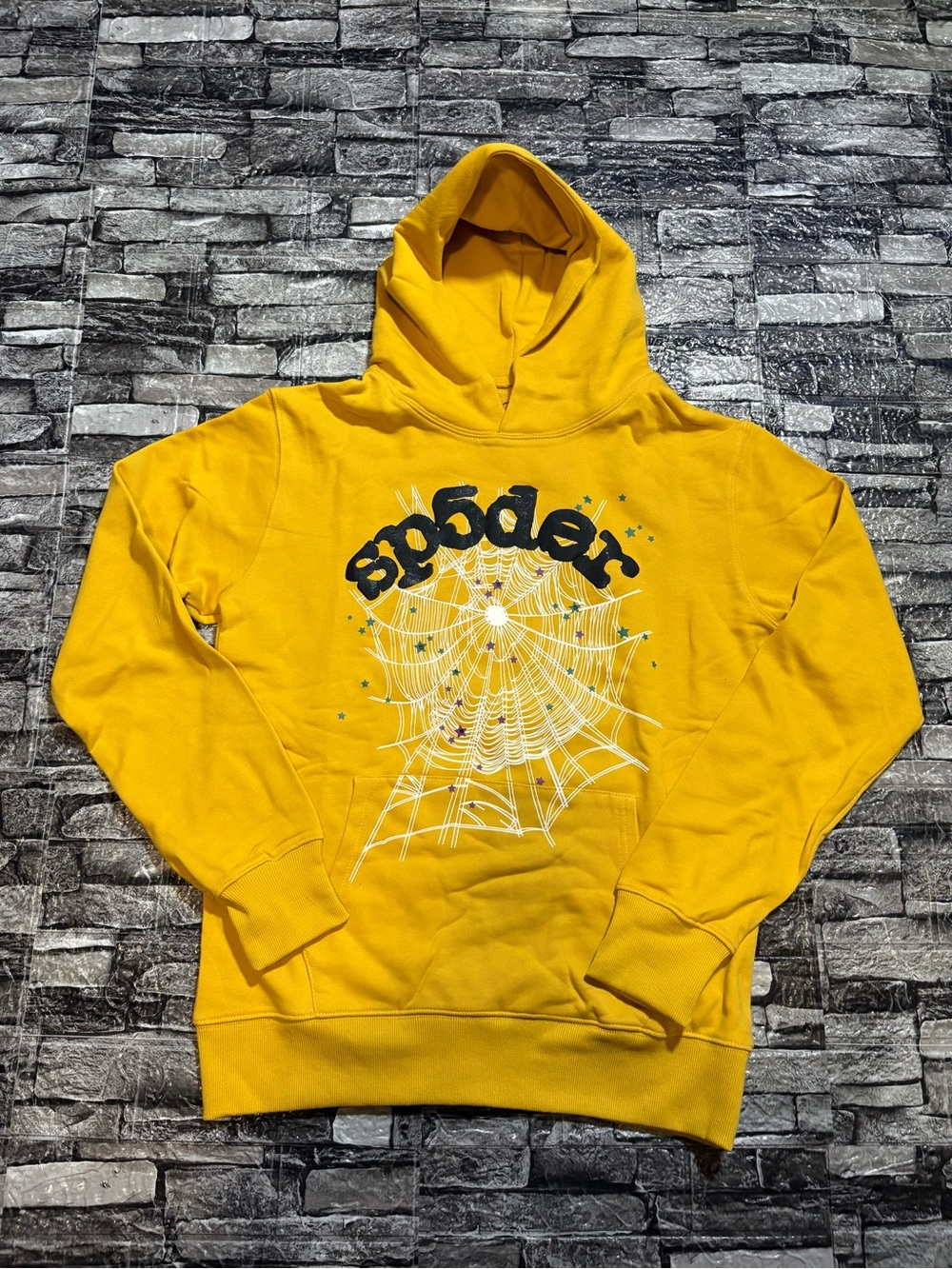 Yellow Sp5der 555 Web Hoodie